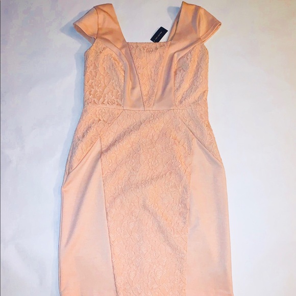 Blush Pink Lace Midi Dress - Picture 5 of 5